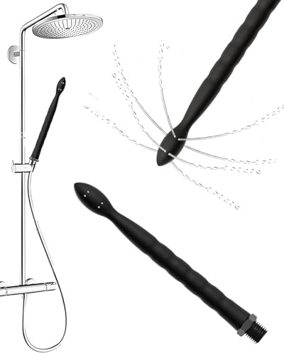 LOZTBUE Alta Presión Cabezal de Ducha Manual con 8 Boquillas de Silicona, Cabezal de Ducha Anal y Vaginal, Limpiador Anal Irrigador para Limpieza de Colon, Pera Lavativa Enema