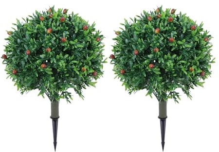 BSTiltion Konstgjord Buxbom Topiary, 2 St 17,8 Tum Naturtrogna