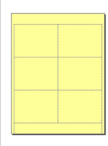 Blank Name Badge Inserts, Print-Ready on 8.5 x 11, 67-lb Yellow Vellum, 6 Badges Per Sheet (4 x 3) - 50 Sheets