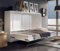Arthauss Bedroom Horizontal Fold Away Pull Out Murphy Bed in White Gloss 140 x 200cm - Hidden Wall Cabinet Design, Perfect Solution for Modern Living Spaces