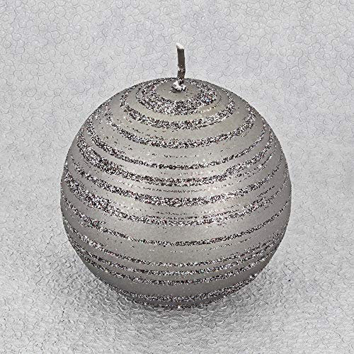 G Decor - Candele Grigio Argento (Candela sferica Grigia) perfette per Decorazione, Regalo, Natale, cene, Serate in Famiglia e Molto Altro Ancora.