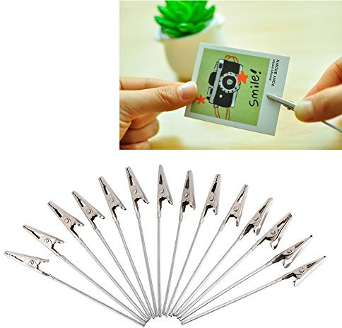 50 Stück Krokodilklemmen Fotohalter, Metallklammern Büroklammern für DIY Bastelarbeiten, Memo Clip Halter Ständer für Karte, Papier, Bilder