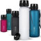 720°DGREE Trinkflasche 1l Sport “uberBottle“ softTouch +Sieb - BPA-Frei - Wasserflasche für Uni, Arbeit, Fitness, Fahrrad, Outdoor, Job - Sportflasche aus Tritan - Leicht, Stoßfest, Wiederverwendbar
