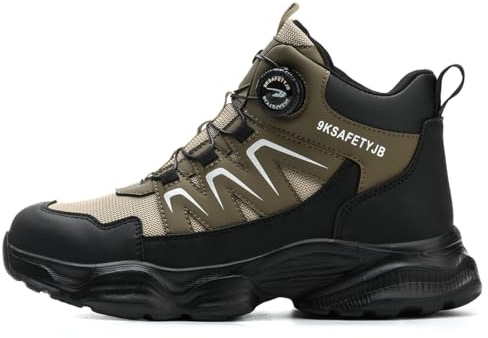 UnPtios Lightweight Safety Trainers for Men Women Breathable Safety Shoes Wide Fit Steel Toe Caps Non-slip Work Shoes for Warehouse Driver Construction Comfort Air Cushion
