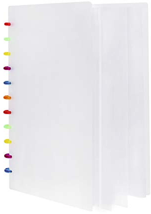 Spiral-Bound Presentation Book 20 Sheets Clear Pockets Polycovers Plastic Multi Pocket Folders Letter Size Document Project Organizer Art Portfolio Clear Book Storage Book for Business School Office