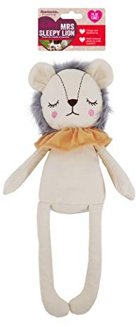 Mrs Sleepy Lion, Plush Interactive Dog Toy - Cream