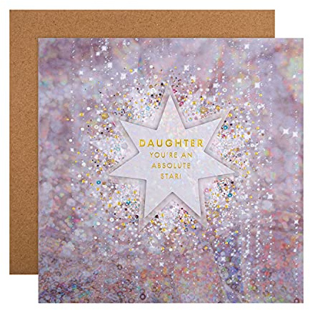 Hallmark Julkort för dotter – modern folie stjärndesign