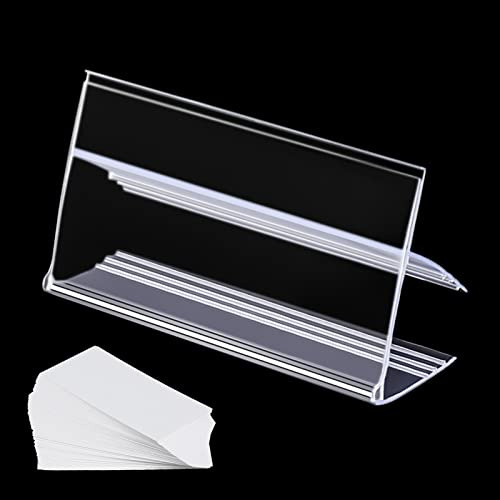 36 st trähylla plastetiketthållare stormarknad prislapphållare detaljhandel transparent PVC-etiketthållare (inklusive 50 st