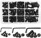 219 Pcs Round Head Nuts and Bolts M4 M5 M6 Threaded Button Head Hex Socket Screws Alloy Steel Allen Bolts Hexagon Button Mushroom Machine Screw Assortment Set Kit with Wrench (Black)