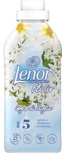 Lenor Elixir Sogno di Puglia Konzentrierter Waschmaschinen-Weichspüler, 200 Wäschen (8X25), Sogno Di Puglia, Langanhaltende Frische und Weichheit pflanzlichen Ursprungs