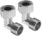 M METERXITY 2pz 90 Grado Gomito - Tubo Raccordo 90 Grado, L Forma Tubo Raccordo con Tenuta Guarnizioni, Applicare a Aria AcquaG1/2 Maschio a Femmina Filo, Argento