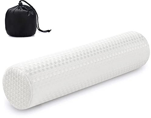 Findigit Almohada Cilíndrico, Cojin Cervical Espuma de Memoria, Cojín Lumbar y Cojín de Rodillas, Cojin Rulo Reposacabezas, Cojin Cilindrico, Cojín de Cuello, Blanco