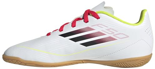 adidas F50 Club Football Boots Indoor Kids Fußballschuhe, FTWR White/core Black/solar Yellow, 21 EU