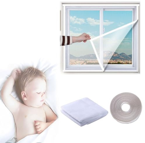 50 x 100 cm, Fliegengitter, Netz, Fenstervorhang, DIY, hält Insekten, Insekten, Fliegen, Mücken fern