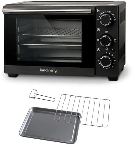 Innoliving Forno Elettrico 15 Litri INN-797, Potenza 1200W, Timer 60 Minuti, Temperatura Regolabile fino a 230°C, Compatto e Versatile, Perfetto per Casa e Ufficio