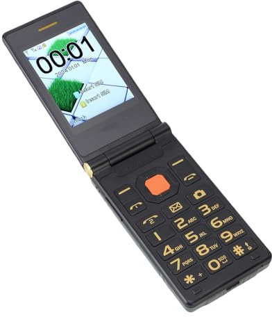 Bewinner Dual Screen Flip -telefon med Kamera, Stora Teckensnitt, Röstsändningssystem, Familjenummer, 4800mAh -batteri, GSM 850/900/1800/1900 MHz, Dual Sim Dual Standby, Support Upp Till (GREEN)