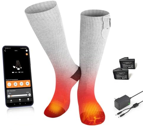 BARCHI HEAT Heated Socks,Foot Warmer with APP Control Rechargeable Heated Socks for Men and Women,Suitable for Winter Sports,Skiing,Cycling,Hiking