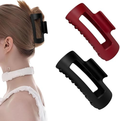 Xanthelle fermagli per capelli, confezione da 2 fermagli grandi, clip in silicone morbido antiscivolo, molletta per capelli grande per capelli spessi, fermagli per capelli comodi