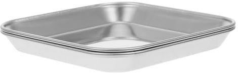 ZUNOXAZ Lot de 2 Plateaux Carrés en Acier Inoxydable Épais 14X14 CM Assiettes Plates Polyvalentes pour Apéritifs Biscuits Steaks Desserts et Salades Ustensiles Cuisine Solide pour