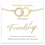 RANKEEF Bracelet Gifts for Friends Women Charm 14K Gold Plated Bff Bracelet Hypoallergenic Friendship Bracelets Friendship Gift for Women Adjustable Dainty Bracelets Friend Gifts