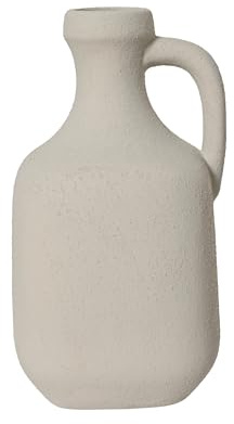 Keramisk vas 27,5 x 14,5 cm i flaskform med rumsgipsdesign – dekorativ flaska – vardagsrumsdekoration – stengodsflaska – bordsvas retrovas dekorativ vas – vit