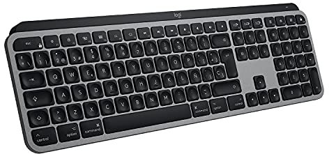 Logitech MX Keys para Mac - Teclado inalámbrico avanzado, Teclas con retroiluminación LED, Bluetooth, USB-C, Compatible con MacBook Pro, Macbook Air, iMac, iPad, QWERTY Español - Gris