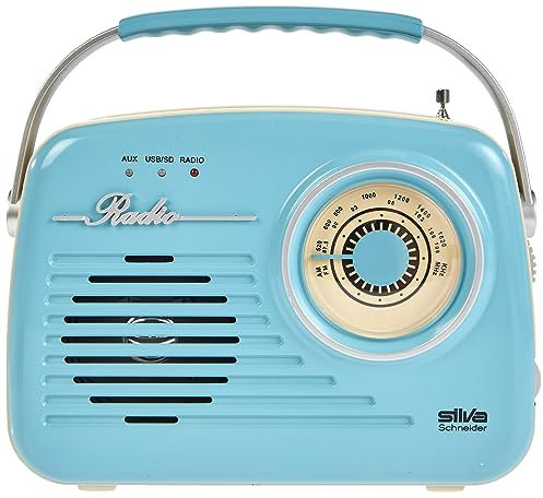 Silva Schneider 243015 1965, Kofferradio, Netz- oder Batteriebetrieb, blau
