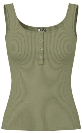 Pieces Mujer Pckitte Tank Top Noos BC Camisa Cami Not Applicable, Verde Liquen Prof, XL
