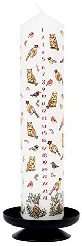 Alison Gardiner Winter Birds Wachskerze Weihnachten Advent Stumpenkerze 50 Stunden Brenndauer 4,5cm x 25,5cm