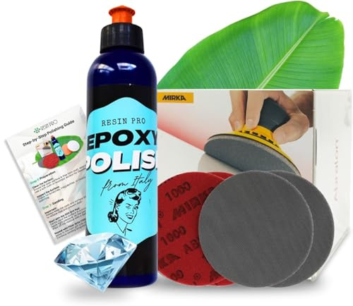 Resin Pro® Kit Lucidatura Resina: pasta lucidante Mirka, dischi abrasivi, fogli abrasivi, carte abrasive, prodotti per la lucidatura Specifica nel settore Plastica e Resine.