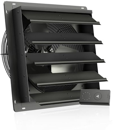 AC Infinity AIRLIFT S16, Rolladen-Abluftventilator 40,6 cm mit Drehzahlregler, EC-Motor - Wandhalterung Belüftung und Kühlung für Schuppen, Dachböden, Werkstätten