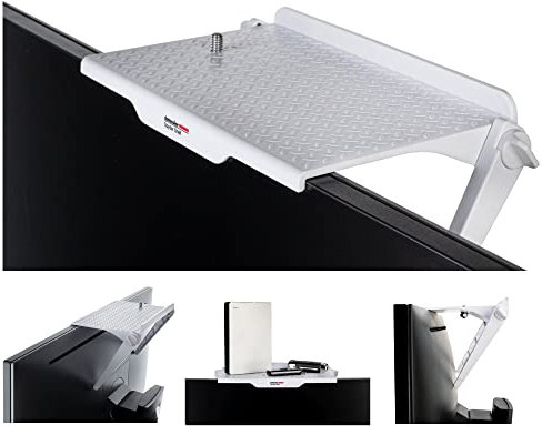 datacolor Spyder Shelf: Verstellbare Monitorablage für zusätzlichen Stauraum, wie einem externen Laufwerk, Einer Webcam oder Einer ActionCam am integrierten Stativgewinde