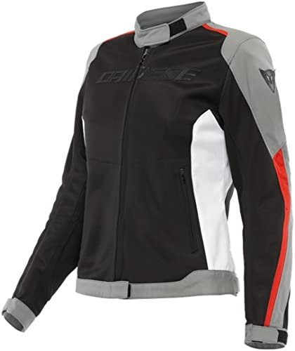 Dainese Hydraflux 2 Air Lady D-Dry Jacket, Giacca Moto Impermeabile, Donna, Nero/Charcoal-Gray/Rosso Lava, 38