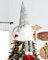 Lapan Gnomi Puntale Stella Albero Natale, Elegante Grande Gnomo Nano Punta, Stelle con Cappello a Cilindro e Gamba per Decorazioni Interni (Rossa)