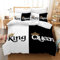 VTRXEG Bettwäsche 135x200 King Und Queen,Schwarzer Und Weißer Couple Bettwäsche,100% Mikrofaser Bettbezug King Queen,mit Reißverschluss1 Bettbezug Und 2 Kissenbezüge (A, 135x200cm)