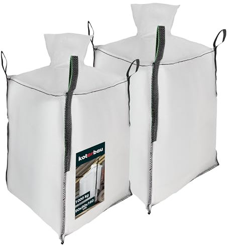 KOTARBAU® 2 St Big Bag Säcke 90x90x160cm Gartenabfallsack Stabil Schürze und Auslauftrichter 1000kg PP Schwerlastsack Gartenabfallsäcke Gartentasche Abfallsäcke Schuttsäcke Bauschuttsäcke Garten Zubeh