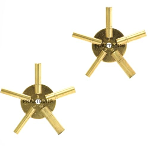 PRAZTECH® 100 % mässing slingrande klocka nyckel set med 2 st | Jämn och udda | Tung kvalitet