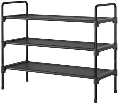 Kitsure Schuhregal für Schrank, stabile Schuhablage für den Eingangsbereich, platzsparendes kleines Schuhschrank Schmal und Schuhschrank, 70.0 cm Wide - 3 Tier, schwarz