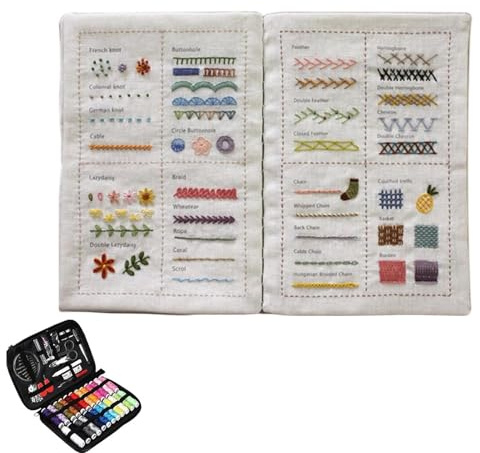 2026 nytt broderibok kit, broderi nybörjarsats, bok, vänlig med instruktioner, lärobok, gör-det-själv-sömbok med nåltrådverktyg (A-86 st)