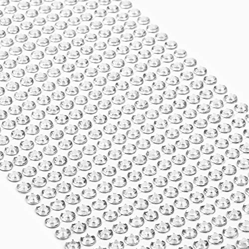 MOVOJA Pietre glitterate argentate autoadesive – 640 pezzi 5 mm | pietre adesive per fai da te con brillantini, autoadesive, cristalli argentati, pietre preziose