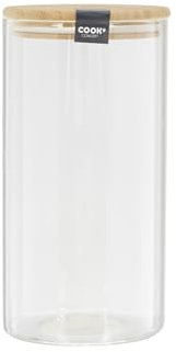 COOK CONCEPT, Bocal Haut en Verre avec Couvercle Joint Silicone 1,2 Litres, Idéal Multifonction, Conservation et Stockage - 40°C / +460°C - Transparent, Passe au Lave Vaisselle