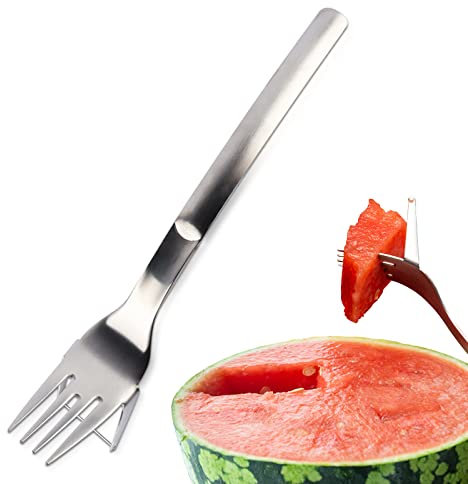 Gxhong Forchetta Frutta Acciaio Inossidabile, Forchetta Affettatrice Anguria Forchette Da Dessert Acciaio Inossidabile Per Uso Alimentare Strumento Da Taglio, Per Il Cibo Di Torte Di Frutta