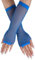 Long Fishnet Gloves, Blue Fingerless Arm Warmers Mesh Fancy Dress Gloves, Fancy Dress Punk Accessory for Women Girls Kids 80s Costume Evening Party Supplies Tutu Rave Hen Night