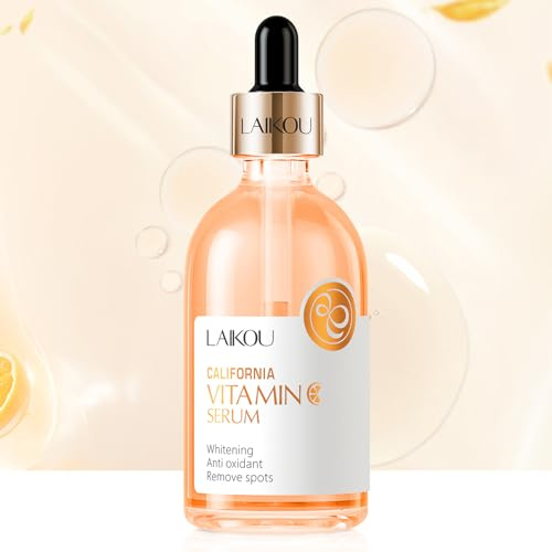 LAIKOU Suero Facial con Vitamina C, 100 ml Suero Facial para Mujer Hidratante, Esencia Facial para Rejuvenecimiento de la Piel y Tono Uniforme