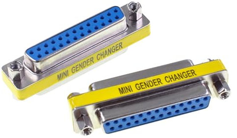 Oiyagai 2Pcs DB25 25 Pin Gender Changer D-SUB 25Pin Coupler Serial Cable Gender Changer RS232 VGA Adapter Connetor (Female to Female)