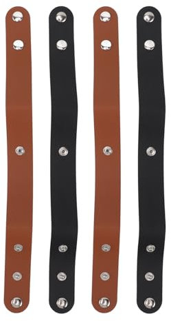 Tbest Funda para Látigo de Cuero, Color Negro y Marrón, Hecho a Mano, Soporte para Látigos para Montar a Caballo, Cultivos, Deportes Ecuestres, Necesidades Diarias, 4 Uds.