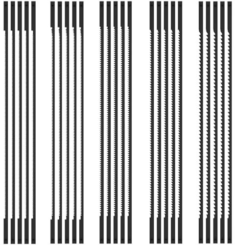 Lot de 25 lames de scie à chantourner 127 mm - Rondes - Coupe fine 10/15/18/24/28 - En acier au carbone robuste - Pour toutes les scies - Coupe du bois et du métal fin