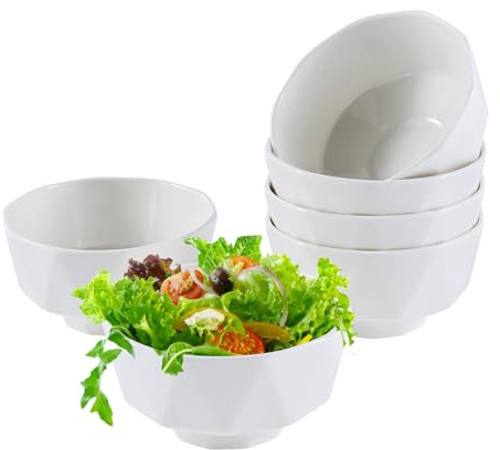 All-Pie 4.5'' Ceramic Bowls Set of 6, 330ml, Small Bowls Set - 12 oz Snack, Rice Bowls (Diamond)