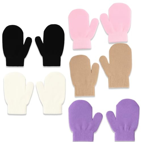 WORUIB Kids Gloves Toddler Mittens5 Pairs Baby gloves for 12-18 Months, Soft Finger Gloves for Boys and Girls, Warm Mittens for Age 2-3