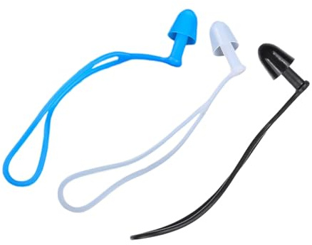 GARVALON 3 paires Bouchons d'oreilles en silicone étanches pour natation plongée et surf lot réutilisable pour adultes et enfants confortables et isolants contre l'eau et le bruit